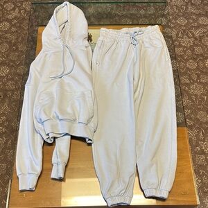 WARDROBE.NYC Light Blue Sweatpants & Hoodie Set